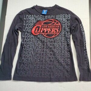 NBA LA Clippers Long Sleeve T-Shirt Black Print All Over Front Sz S UNK …